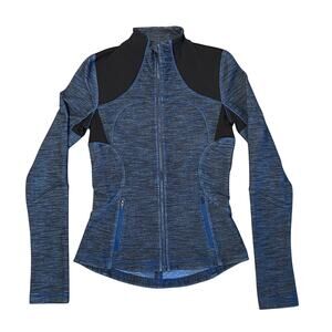 Lululemon Forme Jacket Blue Slub Denim Black Colorway